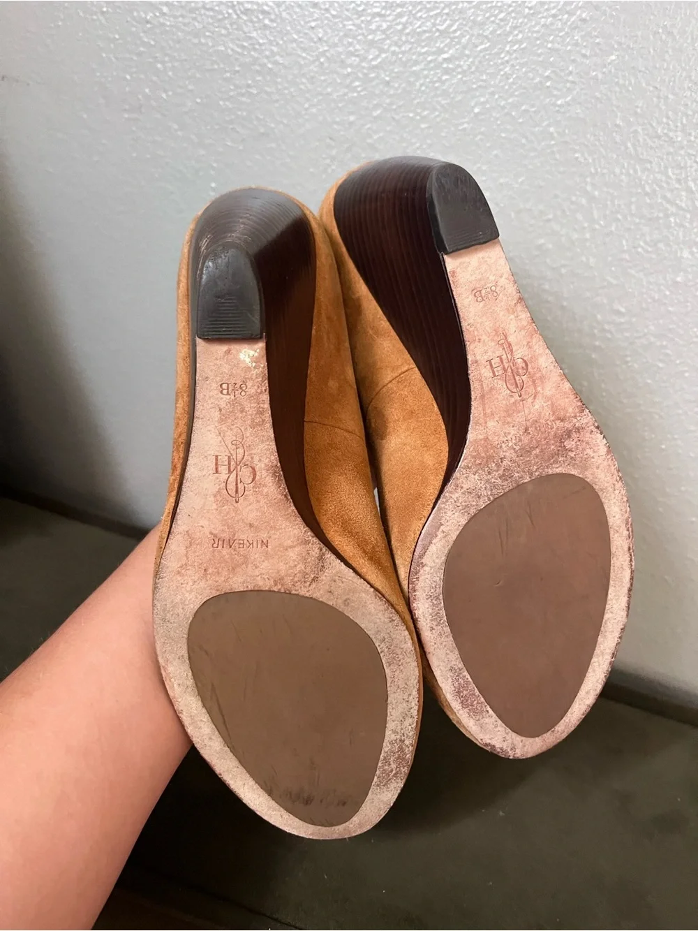 Cole Haan x Nike air Cognac Suede Wedge Pumps